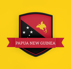 Papua New Guinea Flag With Banner