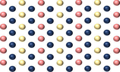 3D Yellow, pink and blue polka dot repeat pattern, replete image, design for fabric printing or wallpaper