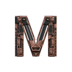 Obraz premium Steampunk 3D Alphabet - View 1 (Front View)