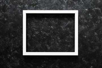 white rectangular picture frame mock-up with copy space for yout text or image on top of black background