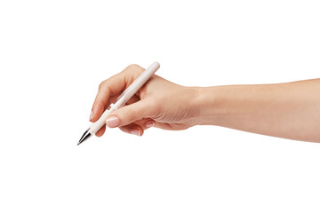 a woman's hand holding a pen