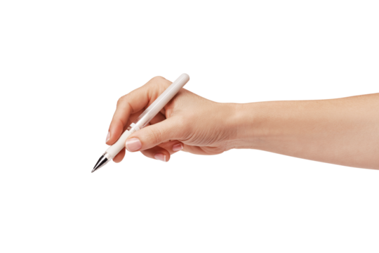 a woman's hand holding a pen