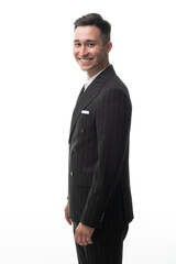 Business Concept - Portrait Handsome Business man with confident face. White Background.