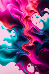 Obraz premium カラフルなインクアート generative ai