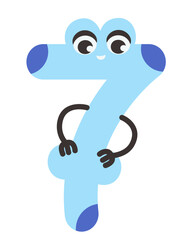 Cartoon figure seven. Funny character.