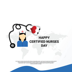 Certified Nurses Day vector illustration. Male and female nurses in blue uniform drawing. Man and woman nurses icon set vector. Every March 19. Important day