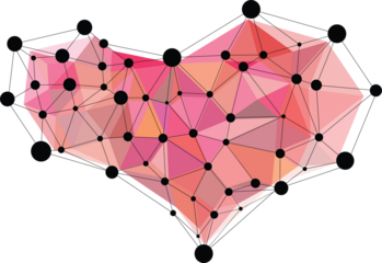 Infographic Abstract Heart Polygonal Geometric Background. Triangle elements.	