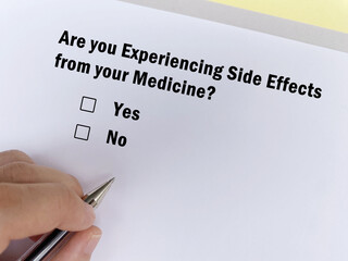 Questionnaire about side effects