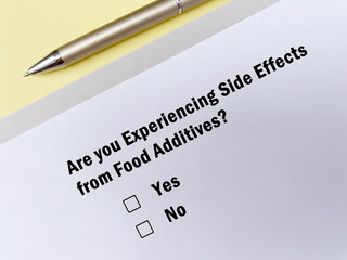 Fototapeta premium Questionnaire about side effects