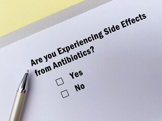 Fototapeta premium Questionnaire about side effects