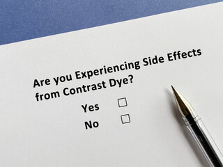 Questionnaire about side effects