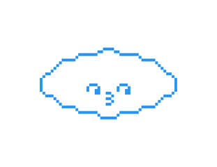 Cloud pixel art. 8 bit Vector illustration
