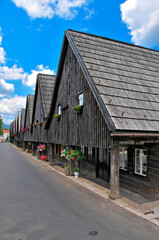 Twelve Apostles - houses weavers in village Chelmno Slaskie, Lower Silesian voivodeship, Poland. 