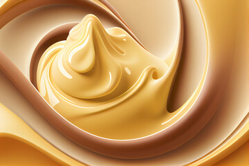 vanilla cream. Close up. generative ai 