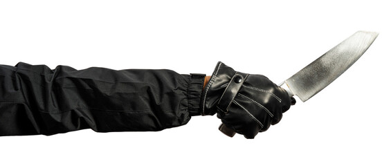 Hand holding a knife on white background, Hand Holding knife on White Background PNG file.