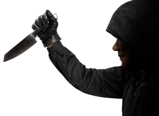 Hand holding a knife on white background, Hand Holding knife on White Background PNG file.