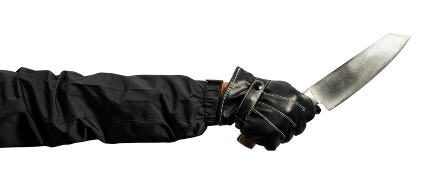 Hand holding a knife on white background, Hand Holding knife on White Background PNG file.