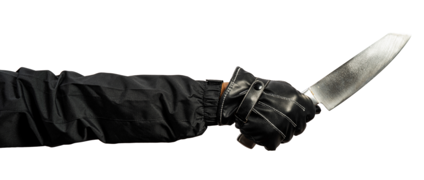 Hand holding a knife on white background, Hand Holding knife on White Background PNG file.