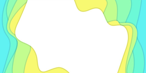 フレーム素材_ウェーブ_水色