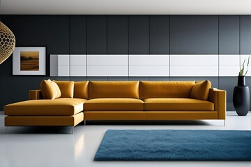 Illustration of modern style interior design livingroom with sofa