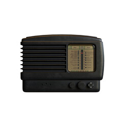 Fototapeta premium Retro & Vintage Radio 3D Renders - Front View