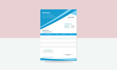 Modern clean business invoice vector design template