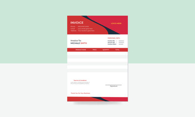 Simple modern business invoice design ,presentation payment clean vector template