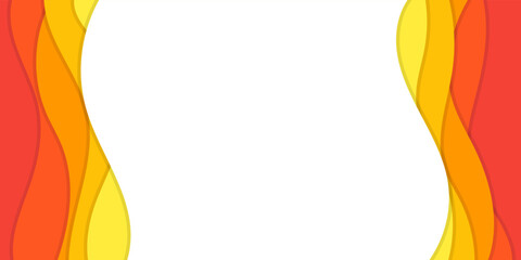 Obraz premium フレーム素材_ウェーブ_オレンジ