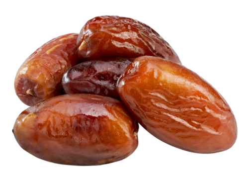 Dried date palm fruit on white background, Sweet date palm fruit on white PNG File.