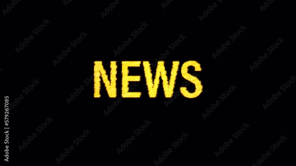 Poster news glitch text effect cimematic title yellow light animation abstract background. element for isol
