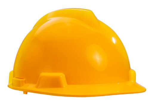 Yellow safety helmet or hard cap isolated white background Png File.