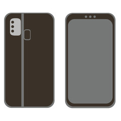 black mobile phone on white background