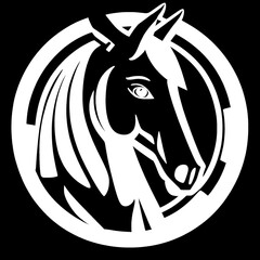 Horse icon on black background modern design vector icon symbol