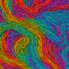 Phantasievoller, abstrakter Hintergrund. Konzept: psychedelic wave - ai generiert und gerendert