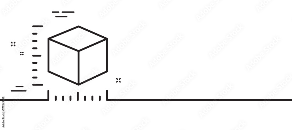 Poster package size line icon. box dimension sign. parcel measurement symbol. minimal line illustration bac