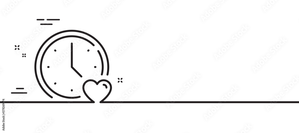 Poster dating line icon. social network time sign. health day symbol. minimal line illustration background.