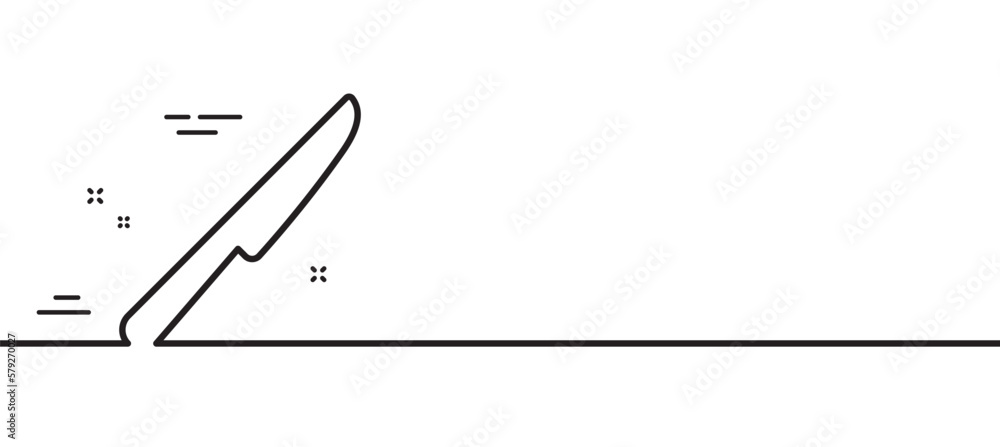 Poster table knife line icon. kitchen cutlery sign. kitchenware utensils symbol. minimal line illustration 