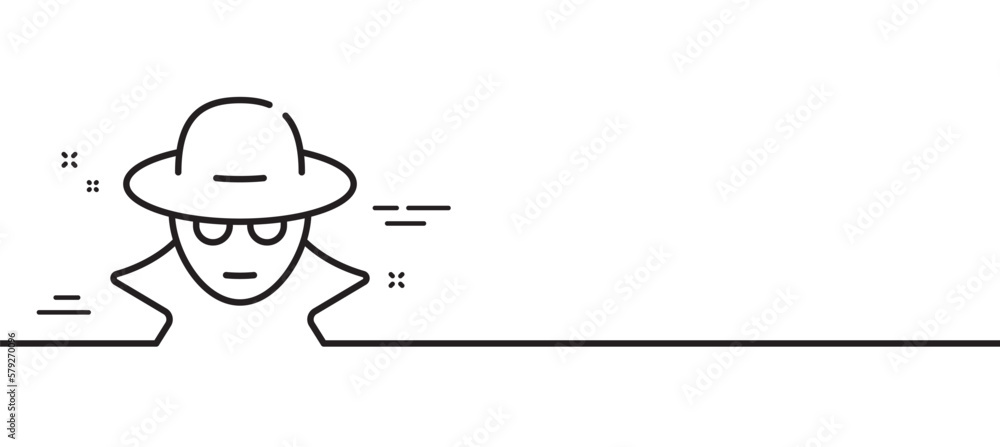 Poster fraud line icon. spy of thief sign. cyber hack symbol. minimal line illustration background. fraud l