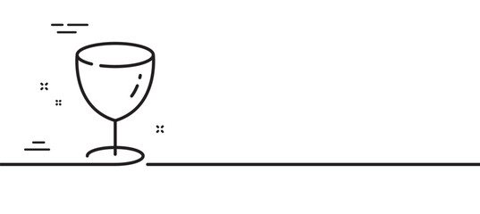 Glass line icon. Tableware wineglass sign. Drink crockery kitchenware symbol. Minimal line illustration background. Glass line icon pattern banner. White web template concept. Vector