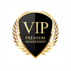 Naklejka premium Golden badge VIP golden member retro design