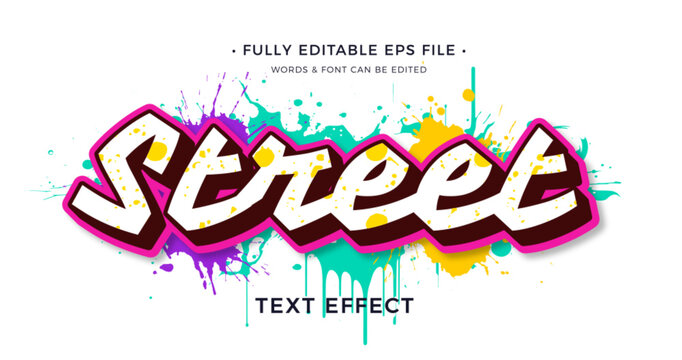 Street editable vector text effect	