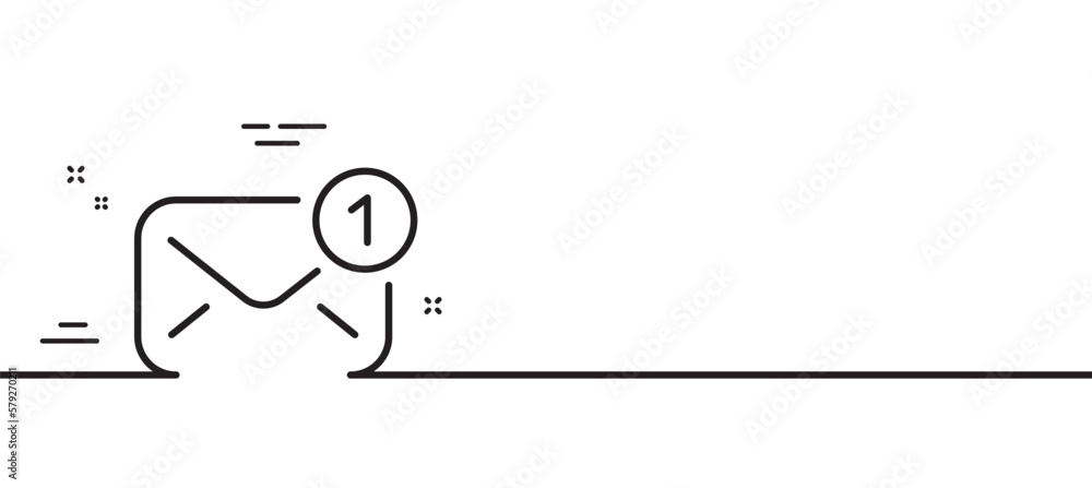 Poster new message line icon. mail envelope sign. email letter symbol. minimal line illustration background