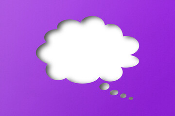 purple paper cut punch shape speech bubble transparent background