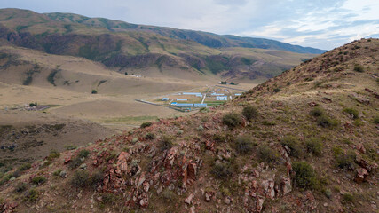 Obraz premium Beautiful and unique nature of Kyrgyzstan from a bird's eye view