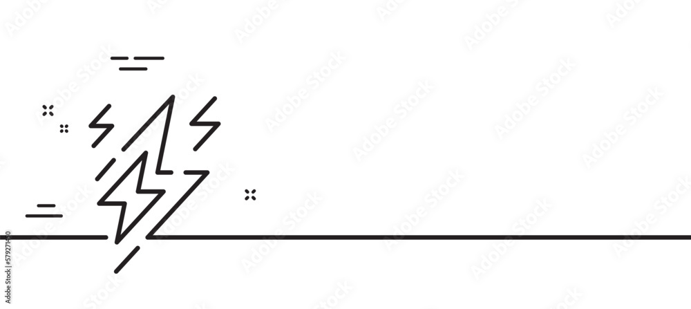 Poster lightning bolt line icon. flash electric energy sign. power symbol. minimal line illustration backgr