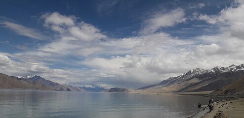 Lake with mountain and sky