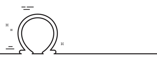 Omega line icon. Last Greek letter sign. Ohm electrical resistance symbol. Minimal line illustration background. Omega line icon pattern banner. White web template concept. Vector