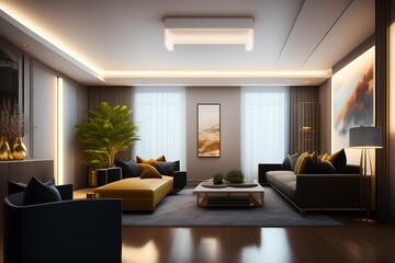 Fototapeta na wymiar modern living room ai generative
