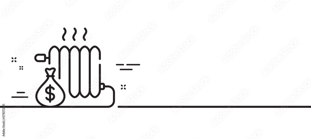 Poster radiator line icon. heat convector sign. temperature heater symbol. minimal line illustration backgr