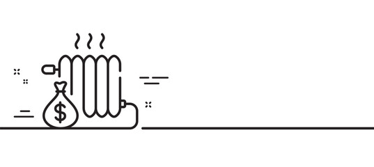 Radiator line icon. Heat convector sign. Temperature heater symbol. Minimal line illustration background. Radiator line icon pattern banner. White web template concept. Vector